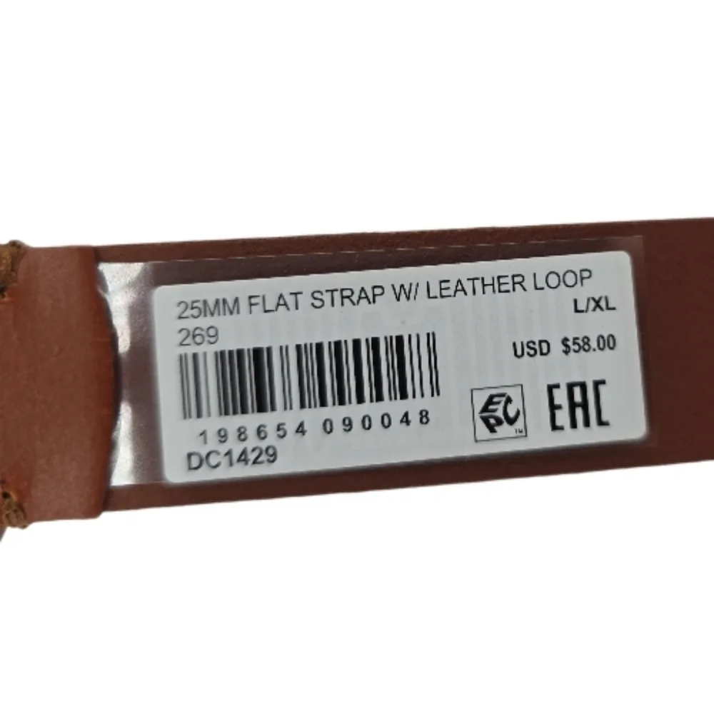 Frye NWT Genuine Leather Belt Harness Buckle Size L/XL Leather Loop Retail $58